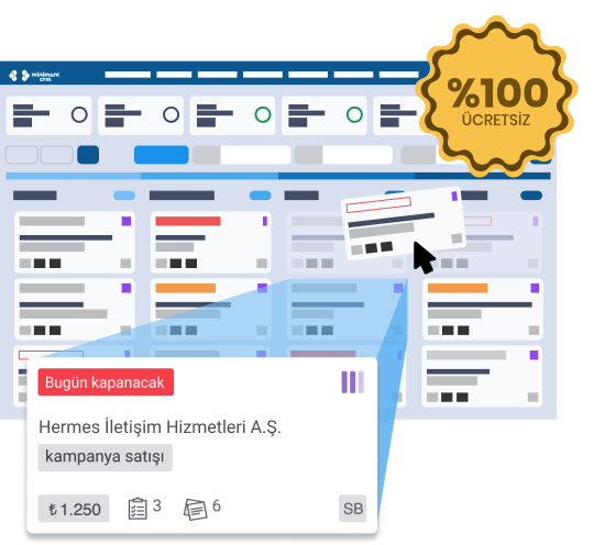 CRM programında kanban tablosu ile satış takibi